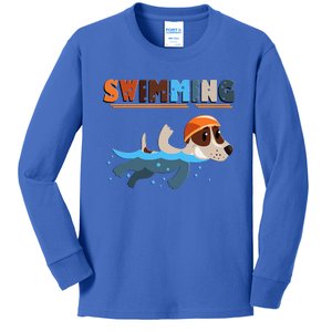 Cutie Swimming Dogs Funny Kids Long Sleeve Shirt