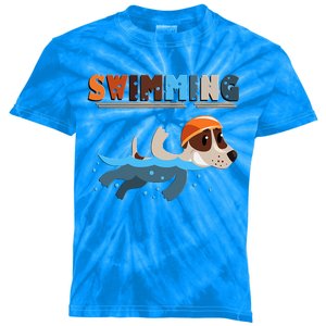 Cutie Swimming Dogs Funny Kids Tie-Dye T-Shirt