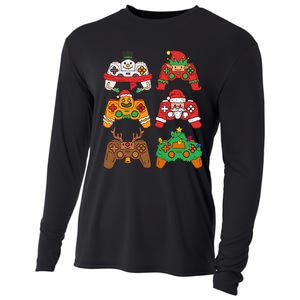 Christmas Santa deer gaming controllers Cooling Performance Long Sleeve Crew