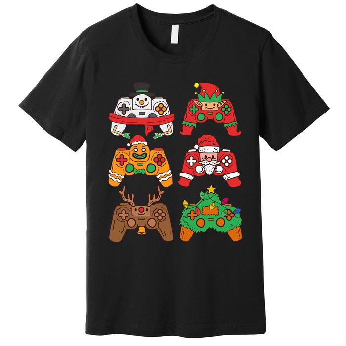 Christmas Santa deer gaming controllers Premium T-Shirt