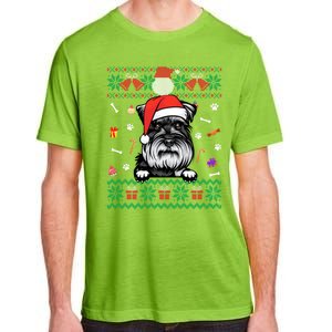 Cute Schnauzer Dog Ugly Christmas Santa Hat Xmas Meaningful Gift Adult ChromaSoft Performance T-Shirt