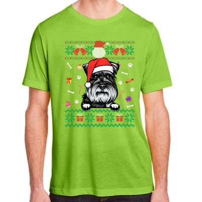 Cute Schnauzer Dog Ugly Christmas Santa Hat Xmas Meaningful Gift Adult ChromaSoft Performance T-Shirt