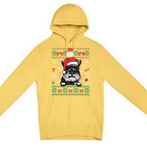 Cute Schnauzer Dog Ugly Christmas Santa Hat Xmas Meaningful Gift Premium Pullover Hoodie