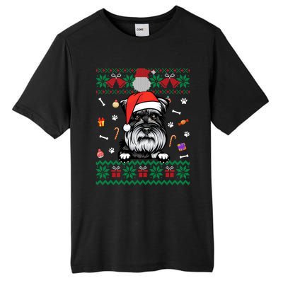 Cute Schnauzer Dog Ugly Christmas Santa Hat Xmas Meaningful Gift Tall Fusion ChromaSoft Performance T-Shirt