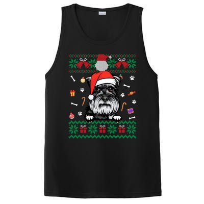 Cute Schnauzer Dog Ugly Christmas Santa Hat Xmas Meaningful Gift PosiCharge Competitor Tank