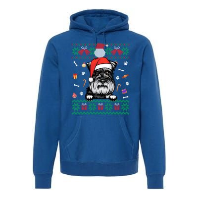 Cute Schnauzer Dog Ugly Christmas Santa Hat Xmas Meaningful Gift Premium Hoodie