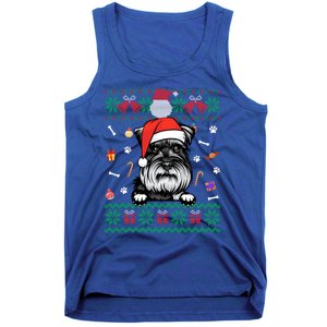 Cute Schnauzer Dog Ugly Christmas Santa Hat Xmas Meaningful Gift Tank Top