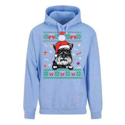 Cute Schnauzer Dog Ugly Christmas Santa Hat Xmas Meaningful Gift Unisex Surf Hoodie