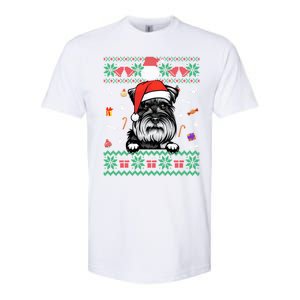 Cute Schnauzer Dog Ugly Christmas Santa Hat Xmas Meaningful Gift Softstyle CVC T-Shirt