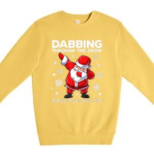 Christmas Santa Dabbing Through The Snow Xmas Boys Dab Premium Crewneck Sweatshirt