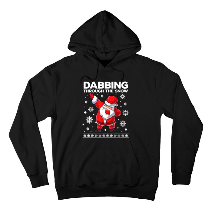 Christmas Santa Dabbing Through The Snow Xmas Boys Dab Hoodie