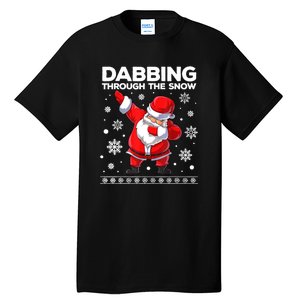 Christmas Santa Dabbing Through The Snow Xmas Boys Dab Tall T-Shirt