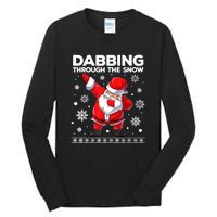 Christmas Santa Dabbing Through The Snow Xmas Boys Dab Tall Long Sleeve T-Shirt