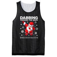 Christmas Santa Dabbing Through The Snow Xmas Boys Dab Mesh Reversible Basketball Jersey Tank