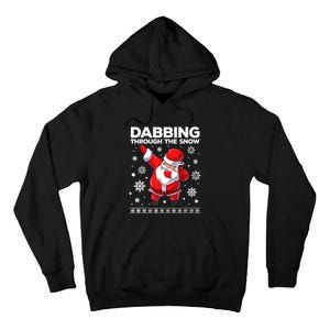 Christmas Santa Dabbing Through The Snow Xmas Boys Dab Tall Hoodie