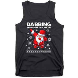 Christmas Santa Dabbing Through The Snow Xmas Boys Dab Tank Top