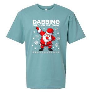 Christmas Santa Dabbing Through The Snow Xmas Boys Dab Sueded Cloud Jersey T-Shirt