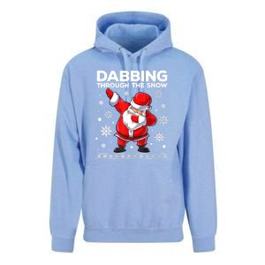 Christmas Santa Dabbing Through The Snow Xmas Boys Dab Unisex Surf Hoodie