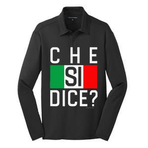 Che Si Dice Funny Italian Saying WhatS Up HowS It Going Silk Touch Performance Long Sleeve Polo