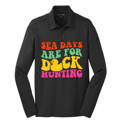 Cruising Sea Days Are For Duck Hunting Rubber Duck Silk Touch Performance Long Sleeve Polo