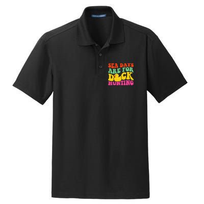 Cruising Sea Days Are For Duck Hunting Rubber Duck Dry Zone Grid Polo