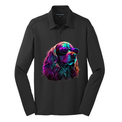 Cocker Spaniel Dogs Cocker Spaniels funny dog Silk Touch Performance Long Sleeve Polo