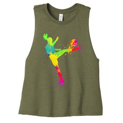 Cool Soccer Design For Women Soccer Player Women's Racerback Cropped Tank