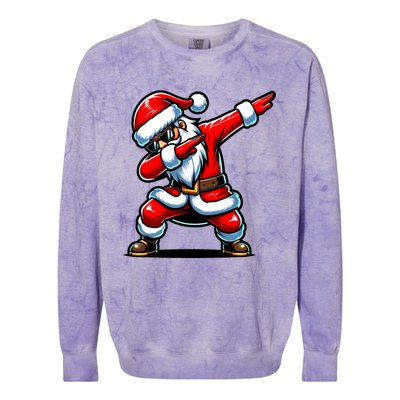 Christmas Santa Dabbing Santa Xmas Funny Colorblast Crewneck Sweatshirt