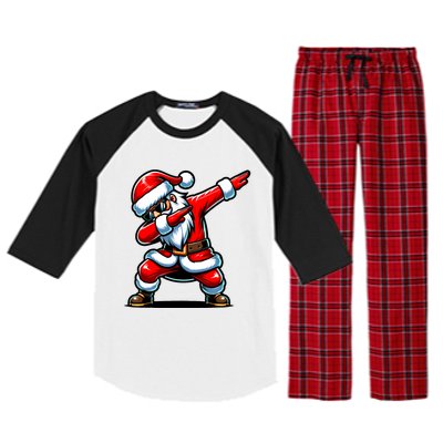 Christmas Santa Dabbing Santa Xmas Funny Raglan Sleeve Pajama Set