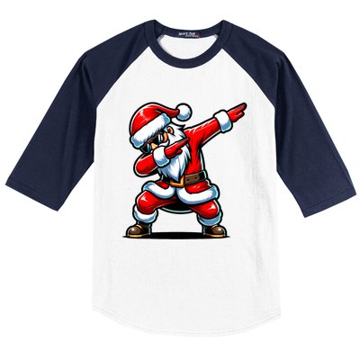 Christmas Santa Dabbing Santa Xmas Funny Baseball Sleeve Shirt