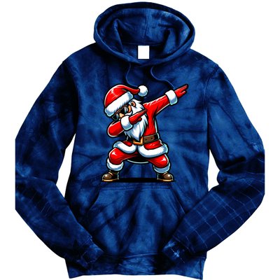 Christmas Santa Dabbing Santa Xmas Funny Tie Dye Hoodie