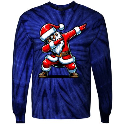 Christmas Santa Dabbing Santa Xmas Funny Tie-Dye Long Sleeve Shirt