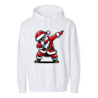 Christmas Santa Dabbing Santa Xmas Funny Garment-Dyed Fleece Hoodie