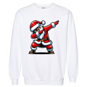 Christmas Santa Dabbing Santa Xmas Funny Garment-Dyed Sweatshirt