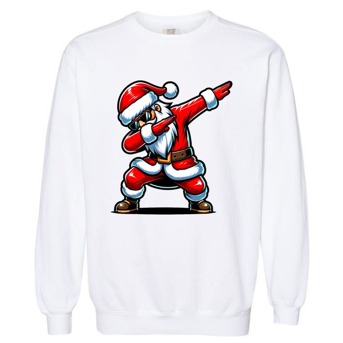 Christmas Santa Dabbing Santa Xmas Funny Garment-Dyed Sweatshirt