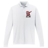 Christmas Santa Dabbing Santa Xmas Funny Performance Long Sleeve Polo