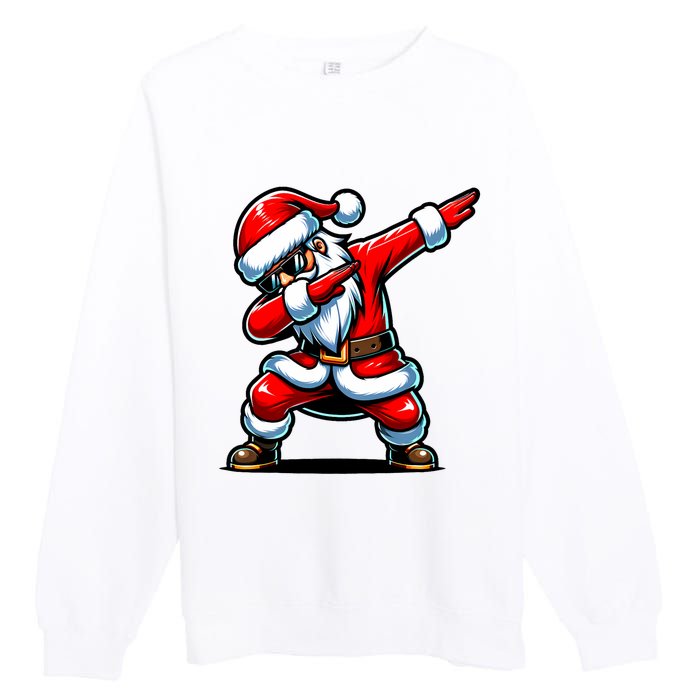 Christmas Santa Dabbing Santa Xmas Funny Premium Crewneck Sweatshirt