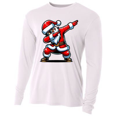 Christmas Santa Dabbing Santa Xmas Funny Cooling Performance Long Sleeve Crew