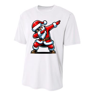 Christmas Santa Dabbing Santa Xmas Funny Performance Sprint T-Shirt