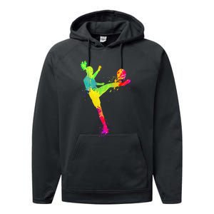 Cool Soccer Design For Soccer Player Sport Lover Performance Fleece Hoodie