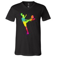 Cool Soccer Design For Soccer Player Sport Lover V-Neck T-Shirt