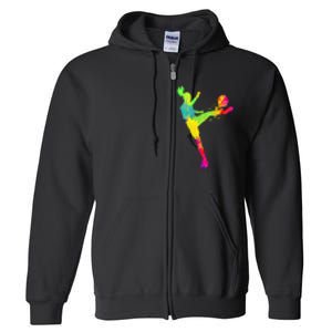 Cool Soccer Design For Soccer Player Sport Lover Full Zip Hoodie