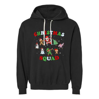 Christmas Squad Dabbing Santa Claus Elf Family Matching Pjs Garment-Dyed Fleece Hoodie