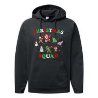 Christmas Squad Dabbing Santa Claus Elf Family Matching Pjs Performance Fleece Hoodie