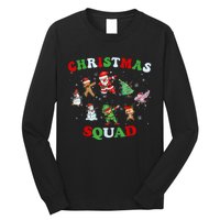 Christmas Squad Dabbing Santa Claus Elf Family Matching Pjs Long Sleeve Shirt