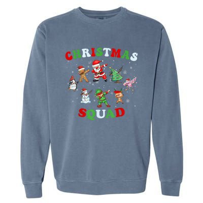 Christmas Squad Dabbing Santa Claus Elf Family Matching Pjs Garment-Dyed Sweatshirt