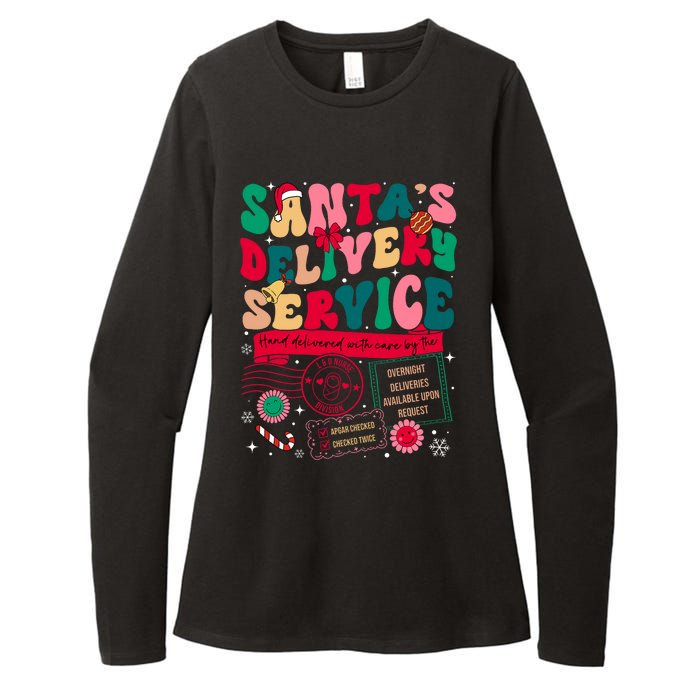 Christmas SantaS Delivery Service L&D Labor Delivery Nurse Womens CVC Long Sleeve Shirt