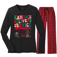 Christmas SantaS Delivery Service L&D Labor Delivery Nurse Women's Long Sleeve Flannel Pajama Set 