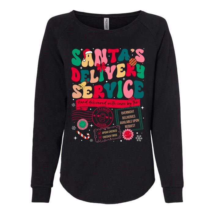 Christmas SantaS Delivery Service L&D Labor Delivery Nurse Womens California Wash Sweatshirt