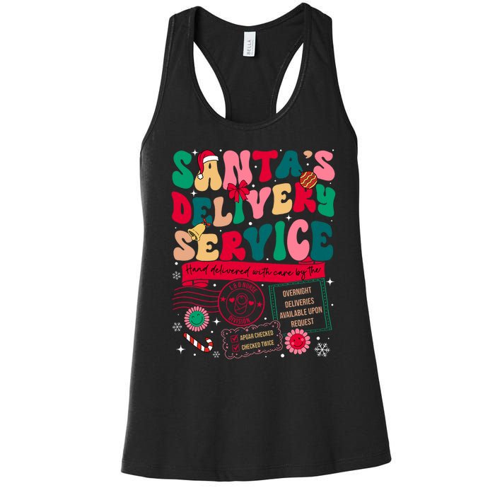 Christmas SantaS Delivery Service L&D Labor Delivery Nurse Women's Racerback Tank